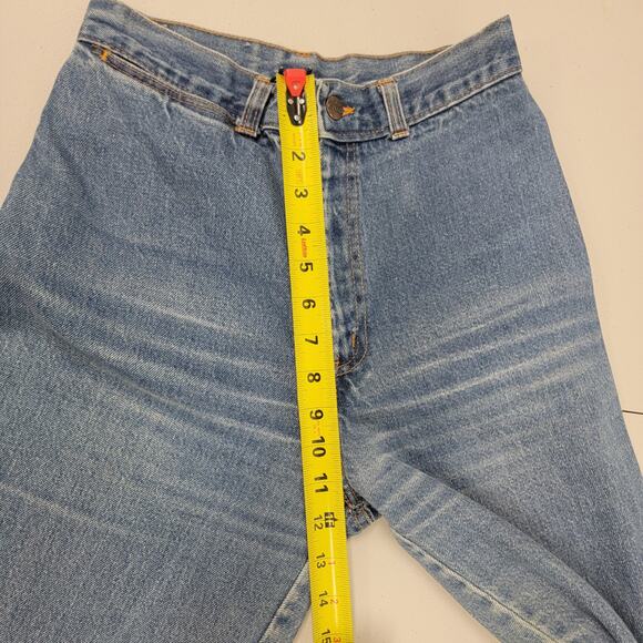 70s Vintage High Waist Wide Leg Chic Jeans 24 - Picture 9 of 11
